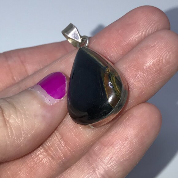 Tigerseye Teardrop Pendant, in Silver - Picture 6 of 8